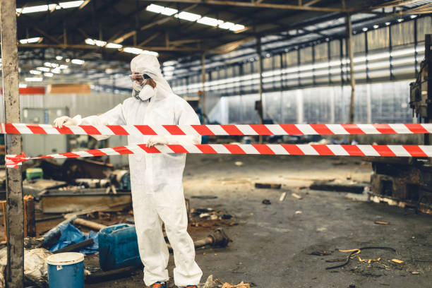 Professional Biohazard Cleanup technician working in Sound Beach, NY